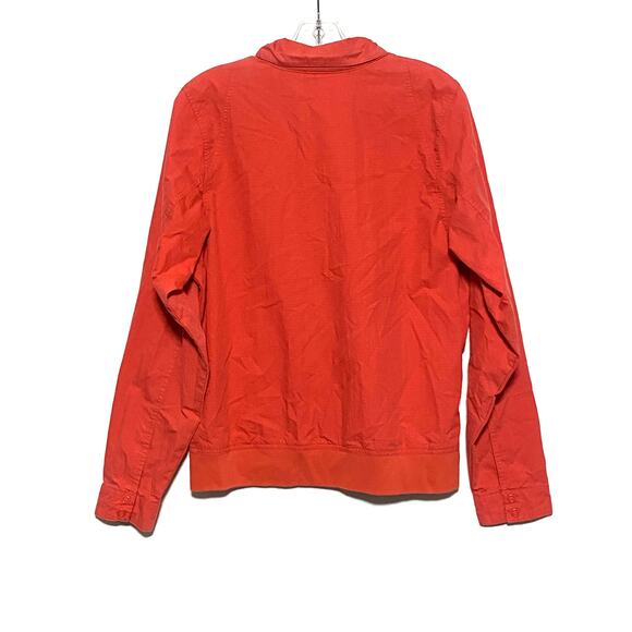 Adidas Jacket Orange Red Stripes On Cuffs Zip Front Lightweight Womens Large L - Picture 6 of 9